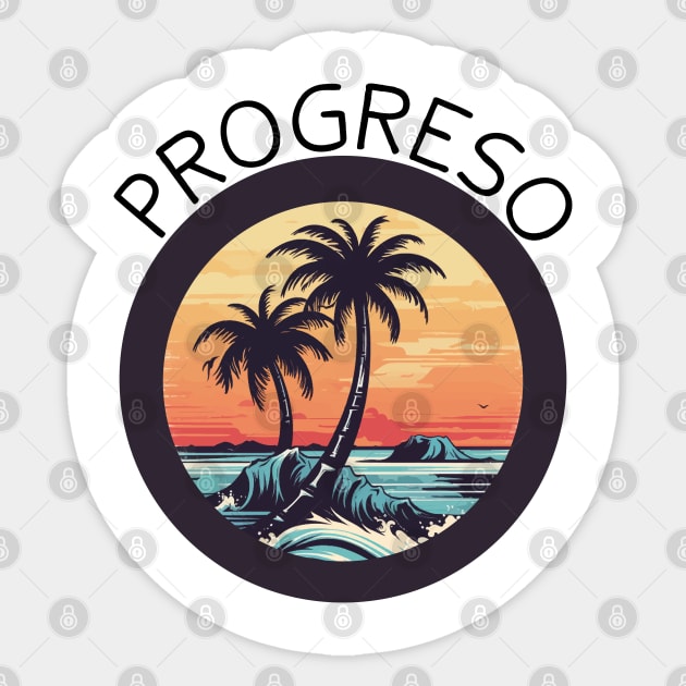 Progreso Mexico (Black Lettering) Sticker by VelvetRoom